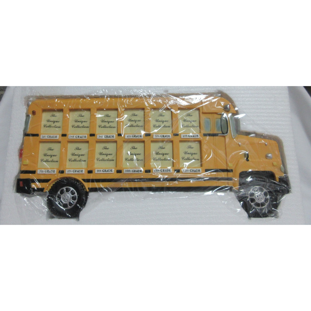 Yellow School Bus Multi-Opening Picture Frame 1st-12th Grade